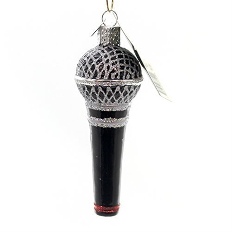 Old World Christmas Glass Blown Microphone Ornament