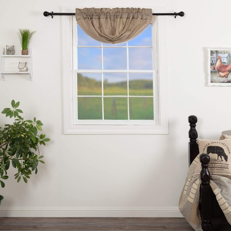 Sawyer Mill Charcoal Ticking Stripe Balloon Valance 15×60