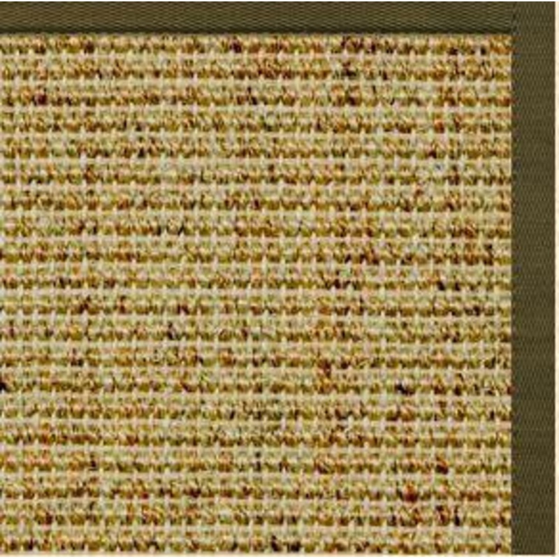 Spice Sisal Rug with Lichen Green Cotton Border