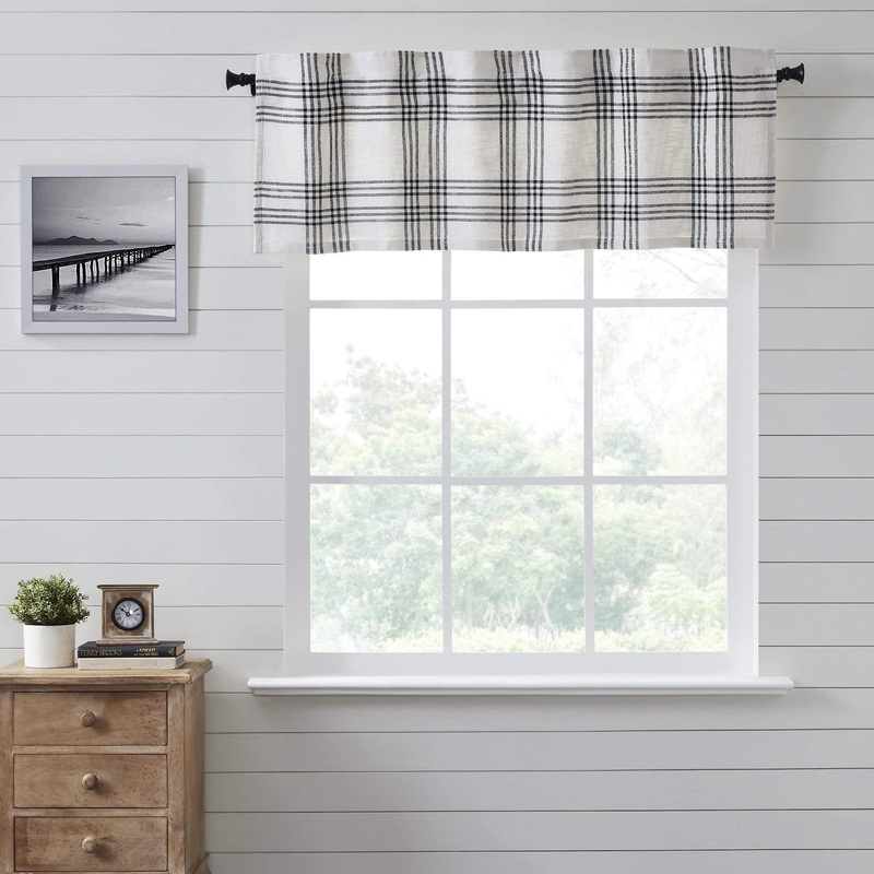 Black Plaid Valance 19×60