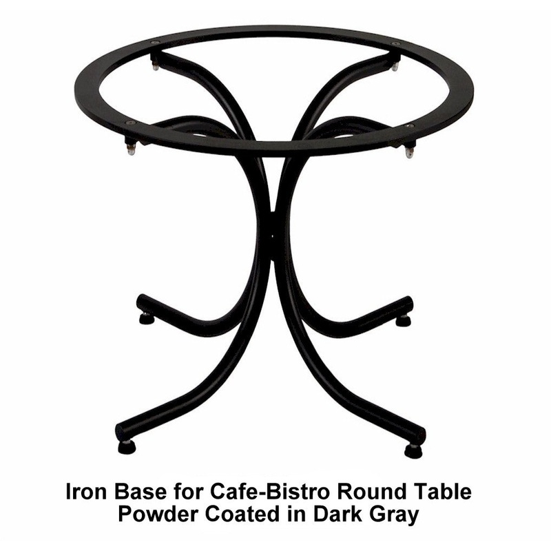 CAFE-BISTRO ROUND TABLE: Ceramic-Stone top on iron base (28″ Diam. x 30″ High.) in Deruta, Italy.