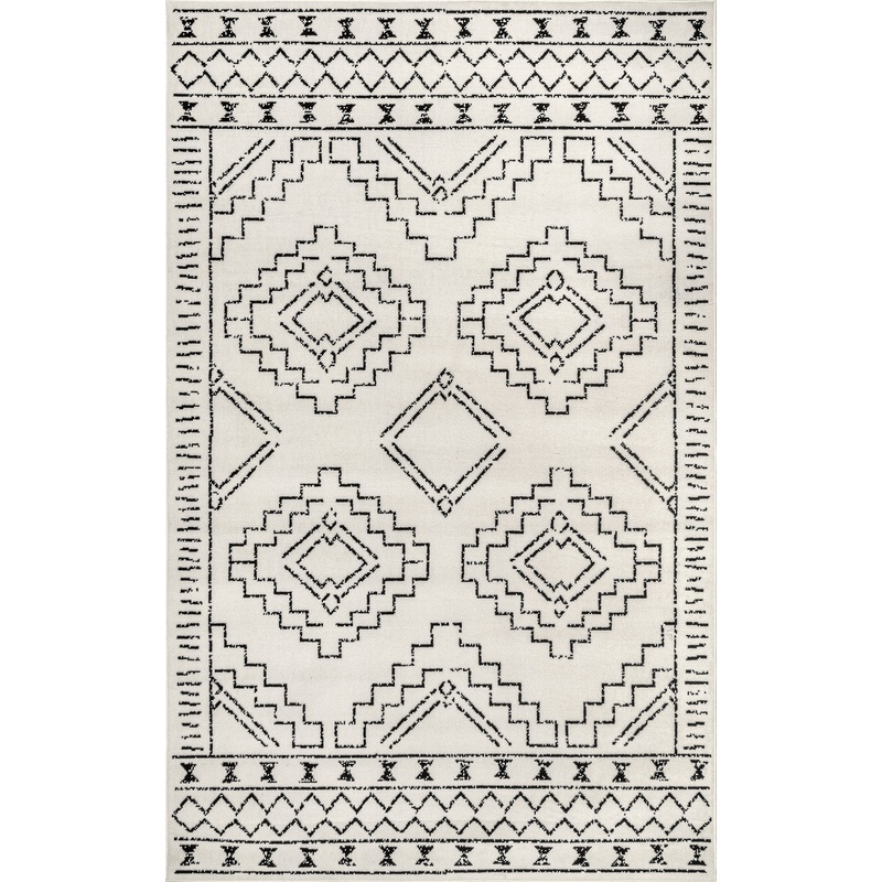 Diamond Geometric Rug | Black