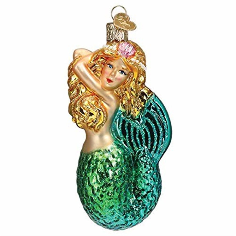 Old World Christmas Blown Glass Christmas Ornament, Seashell Mermaid