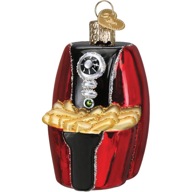 Old World Christmas Glass Blown Air Fryer Ornament, 3″