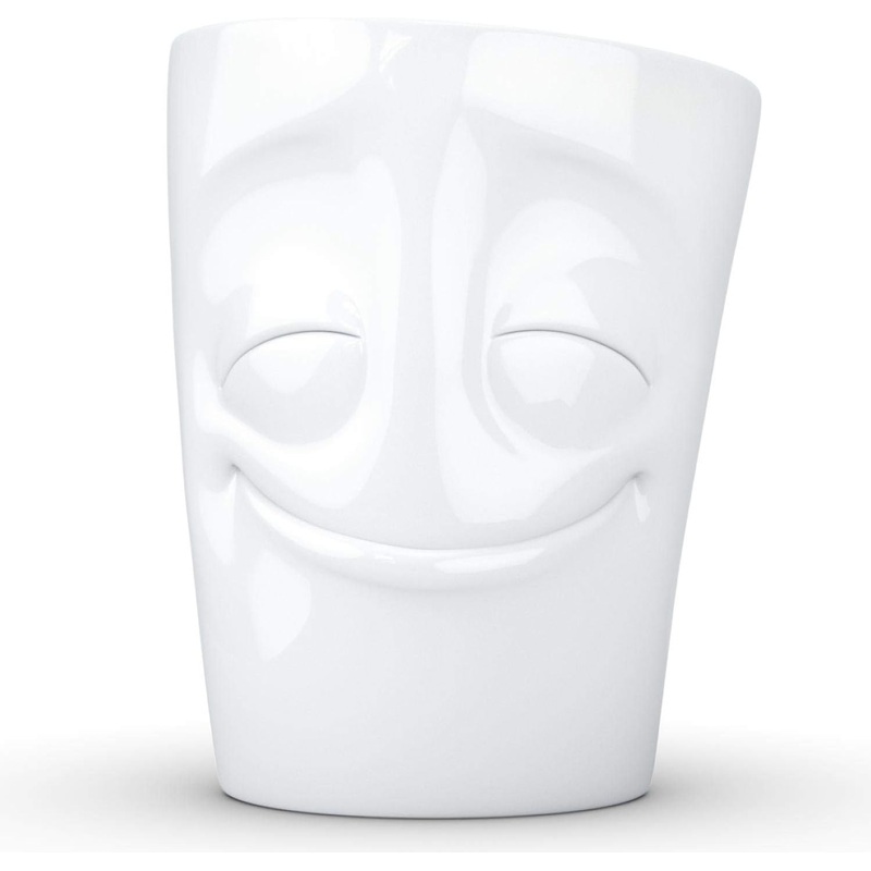 Porcelain Mug with Handle, Cheery Face