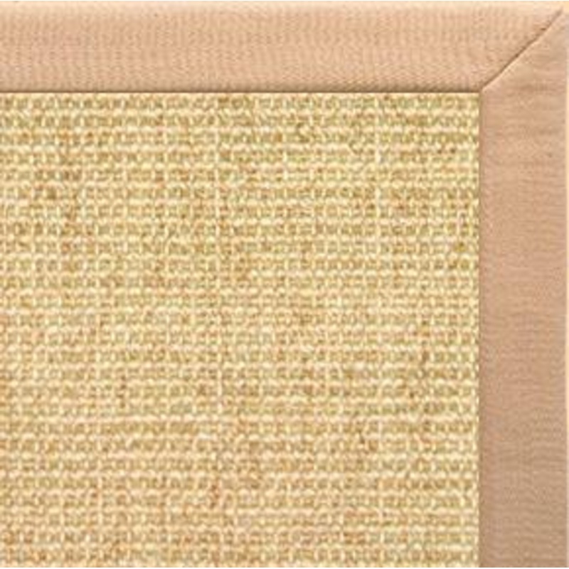 Sand Sisal Rug with Tan Linen Border