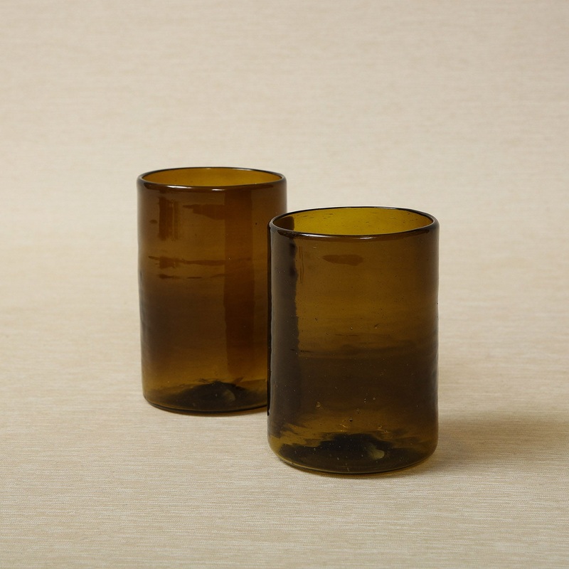 Brown glass tall drinks glass