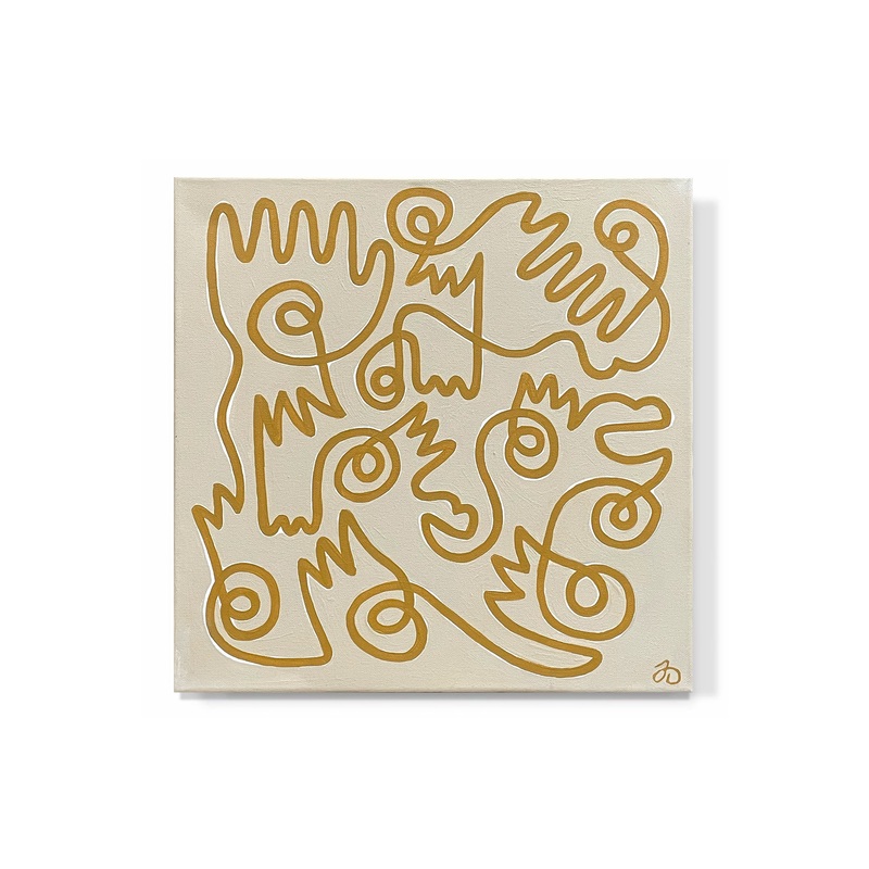 “Fingers & Faces in Tan & Yellow”