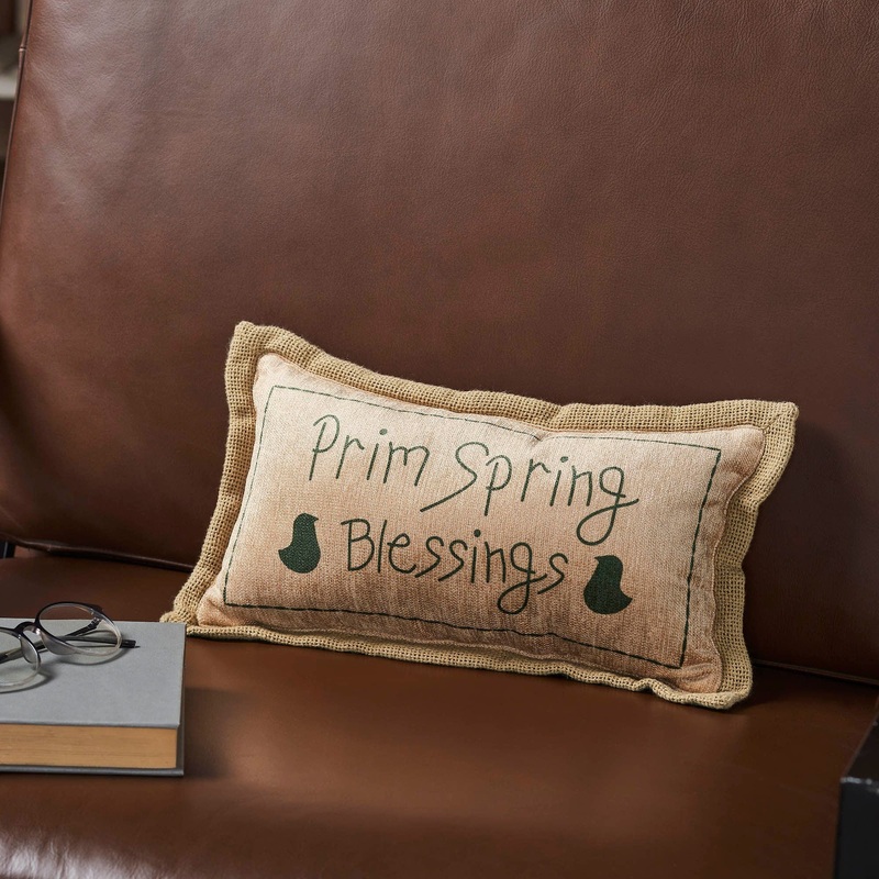 Spring In Bloom Prim Spring Blessings Pillow 7×13
