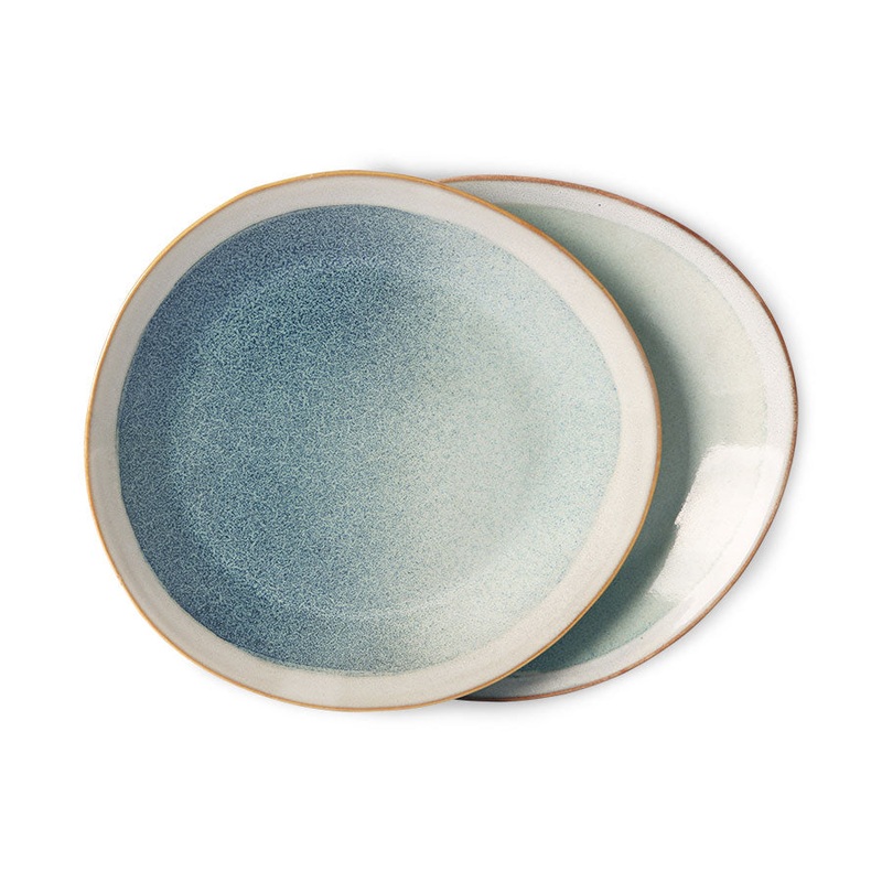 70’s Ceramics Side Plate Mist set of 2