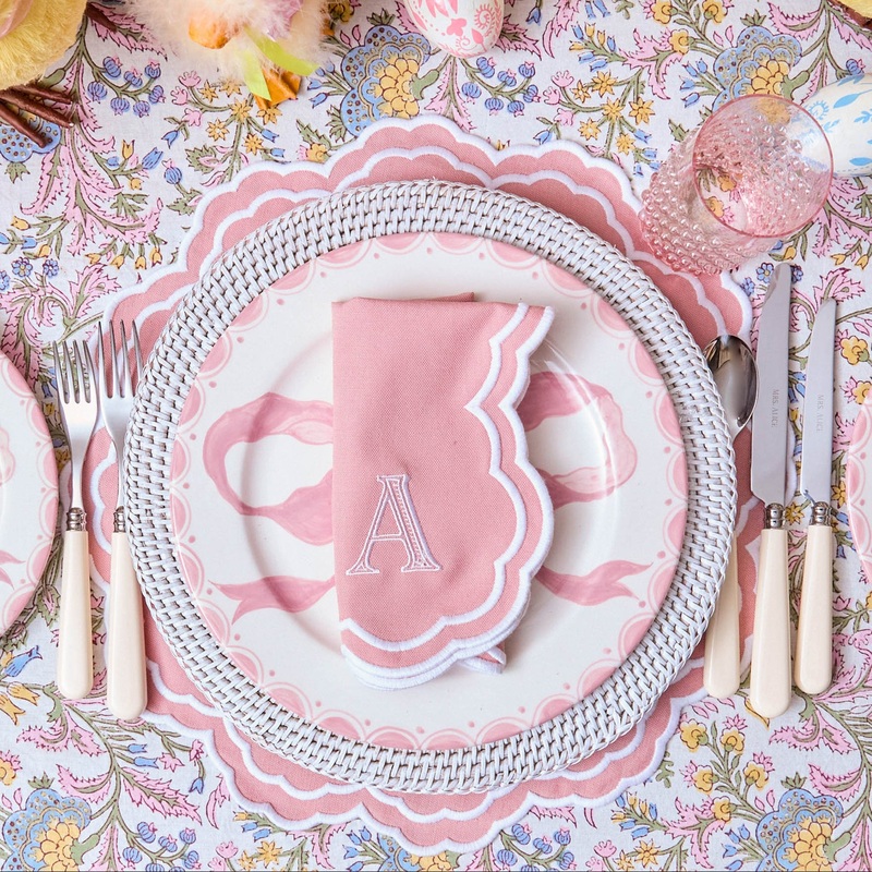 Allegra Pink Placemats & Napkins (Set of 4)
