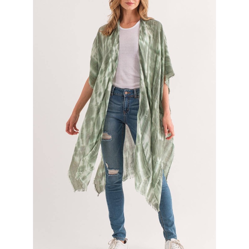 Arcadia Olive Tie Dye Kimono