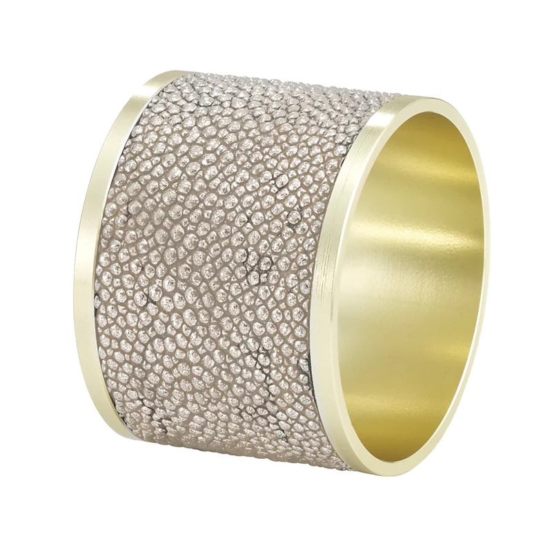 Bodrum Stingray Napkin Rings, Pearl, Set/4