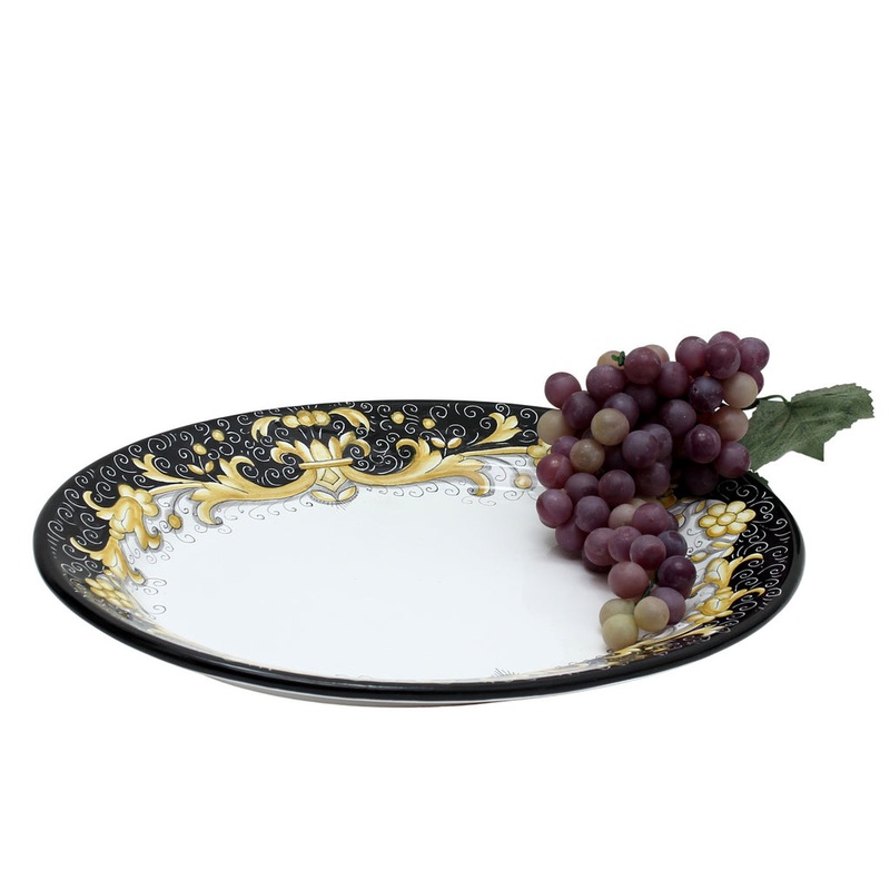 DERUTA COLORI: Oval Platter – BLACK/GOLD