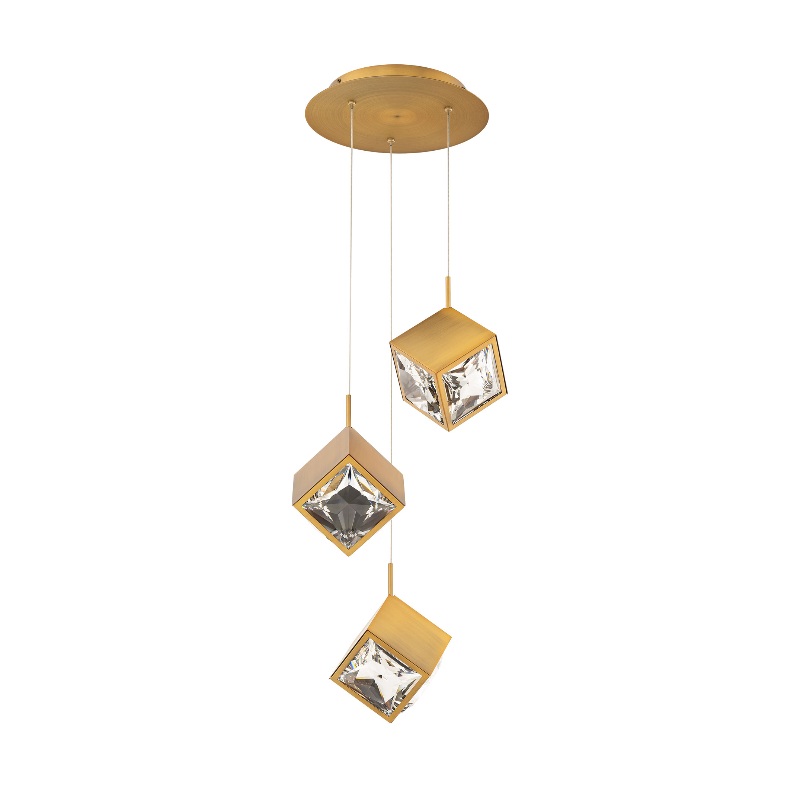 dweLED PD-29303R Ice Cube Round 3-lt 13″ LED Pendant