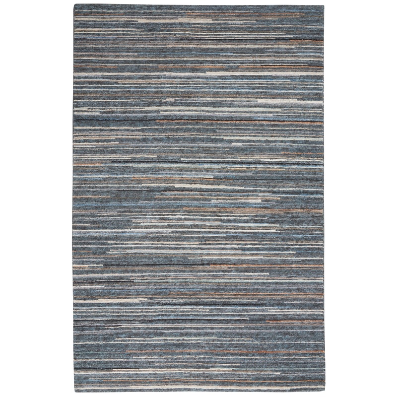 Nourison Plateau 5’6″ x 7’5″ Blue Modern Indoor Rug