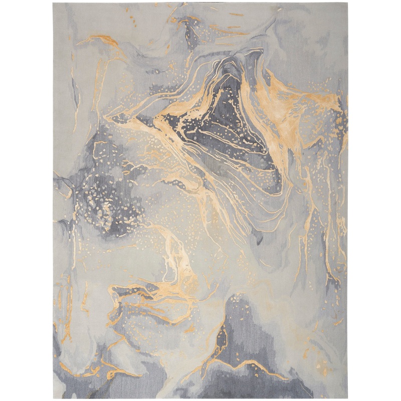 Nourison Prismatic 5’6″ x 7’5″ Grey/Gold Modern Indoor Rug