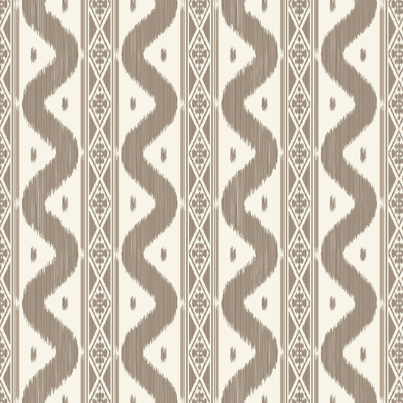 Putty Ikat Stripe Wallpaper