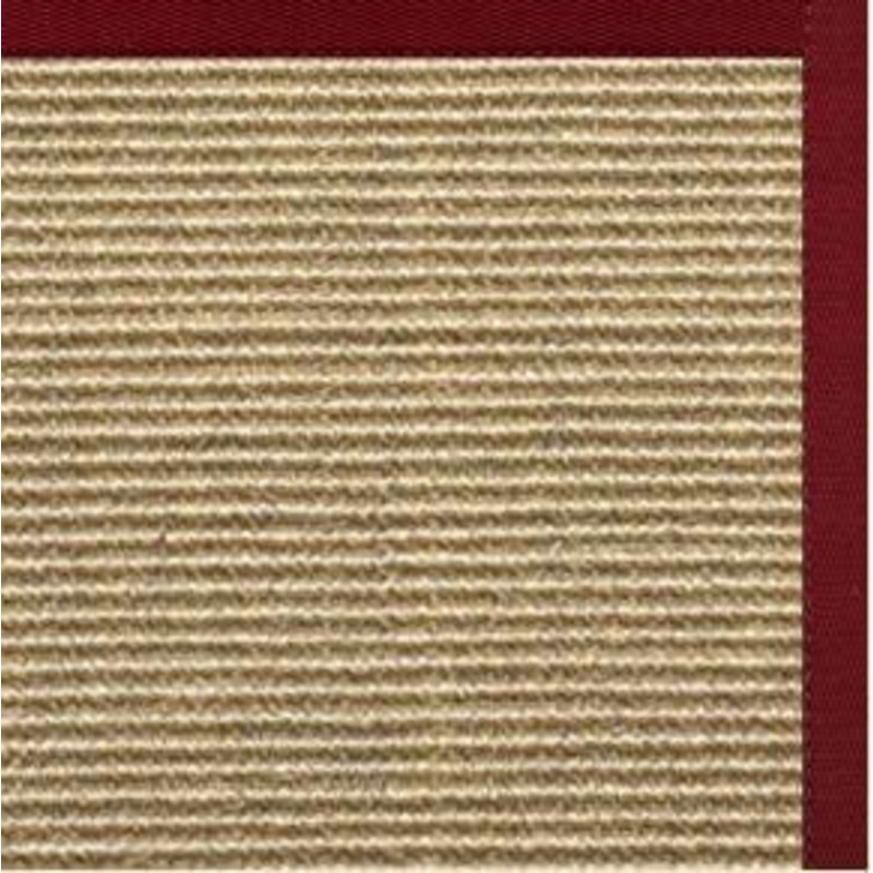 Bone Sisal Rug with Cardinal Red Cotton Border