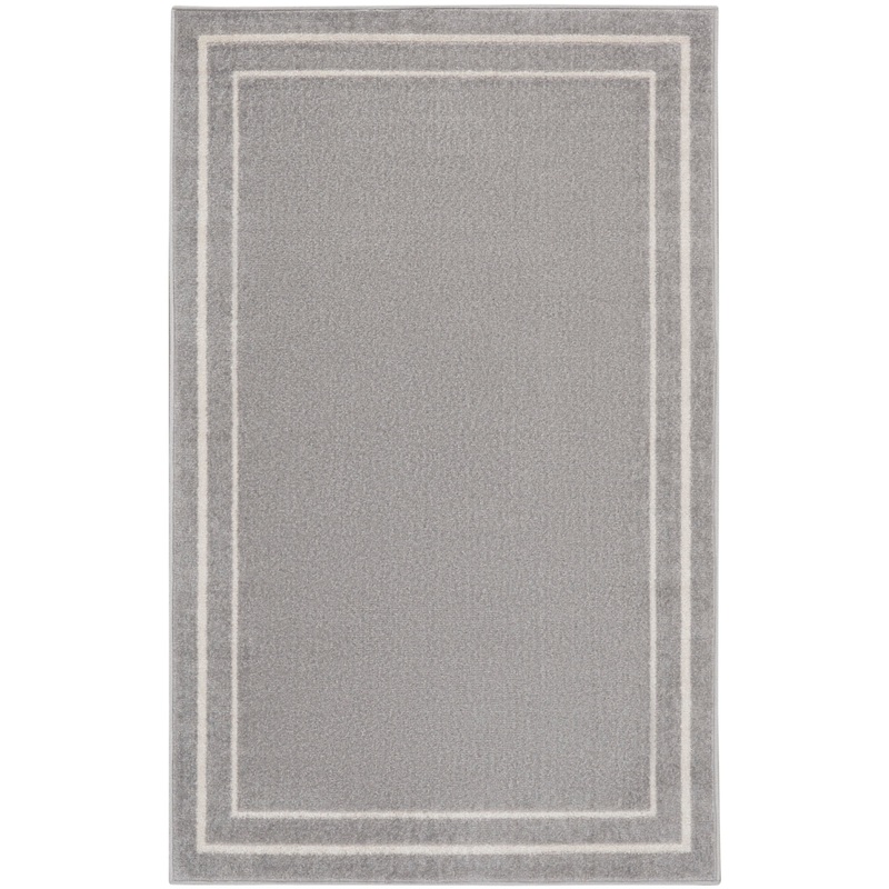 Nourison Essentials Grey Ivory Contemporary Rug