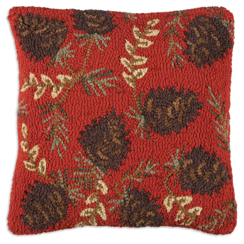 Ruby Pinecones – 18″ x 18″