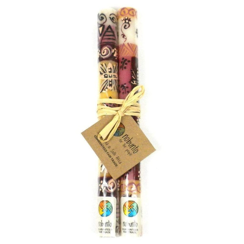 Tall Hand Painted Candles – Pair – Halisi Design – Nobunto