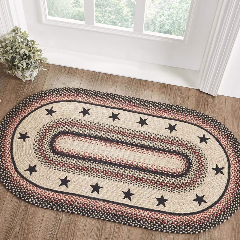 Colonial Star Jute Rug Oval w/ Pad 27×48