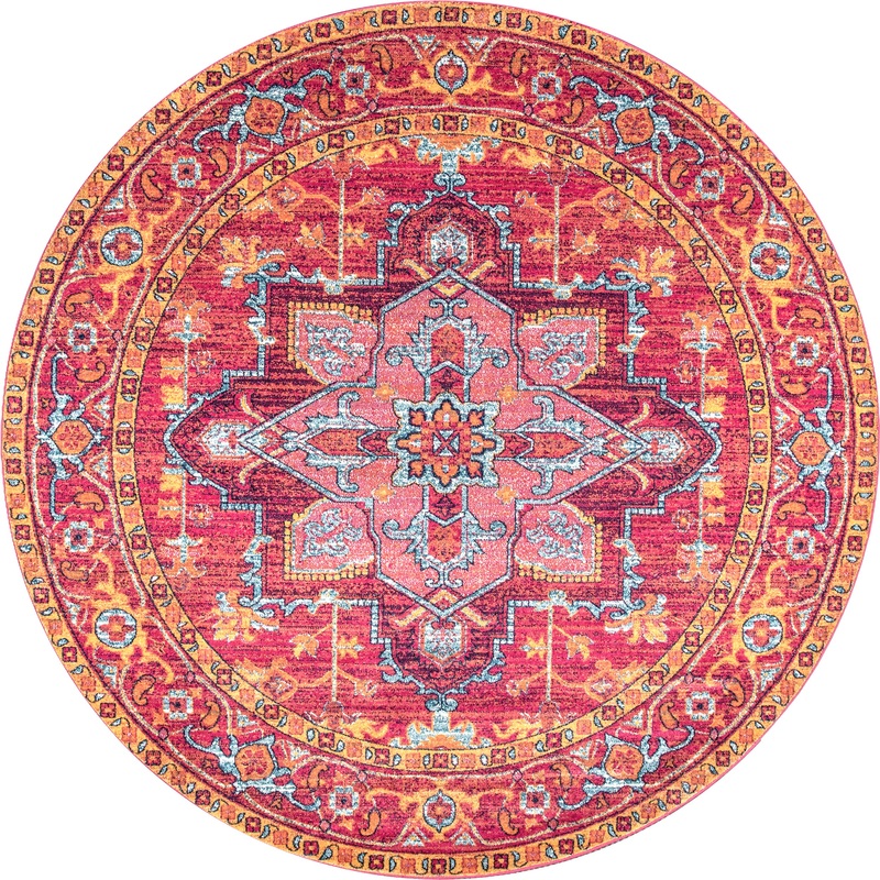 Katrina Blooming Rosette Rug | Hot Pink