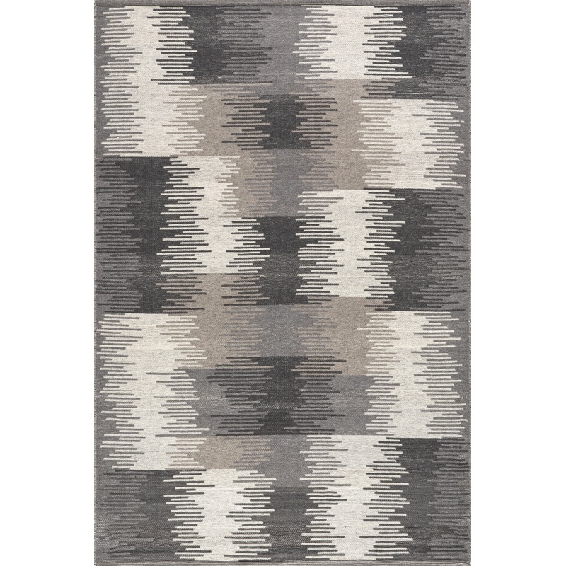 Memento Abstract Reversible Wool Rug | Charcoal