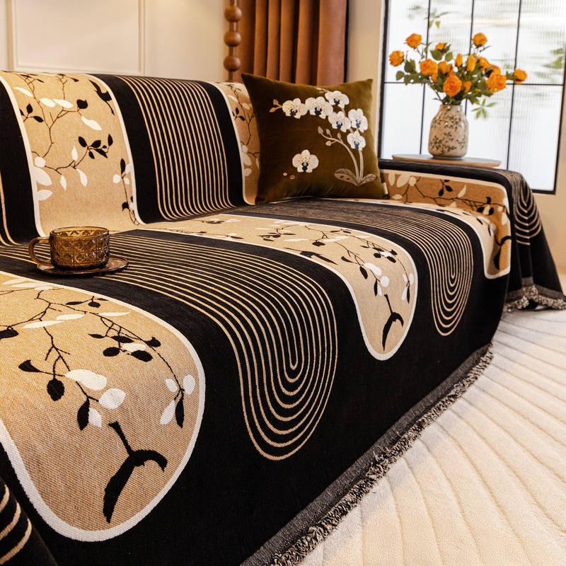Soft Plush Pet-Friendly Durable Multi-Purpose Lightweight Vintage Sofa Cover  Woven Throw Couch Protector