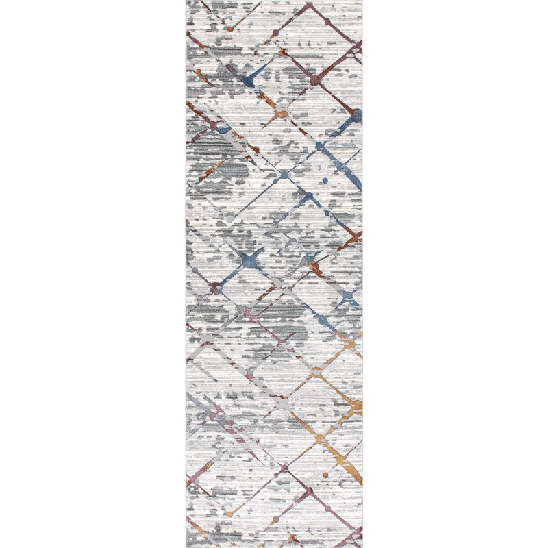Striated Abstract Rug | Light Grey