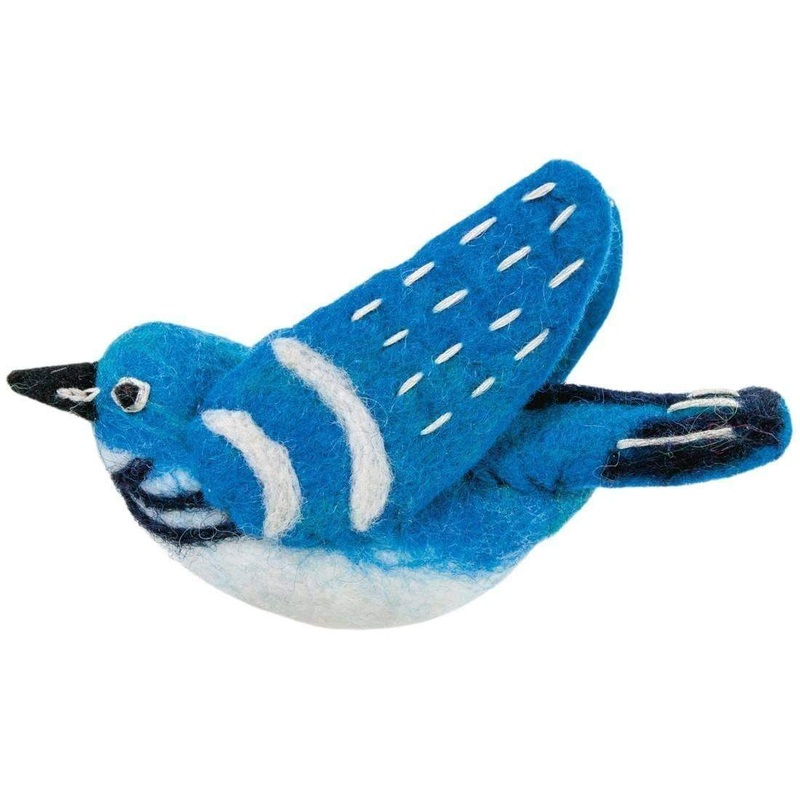 Wild Woolies Felt Bird Garden Ornament – Cerulean Hummingbird – Wild Woolies (G)