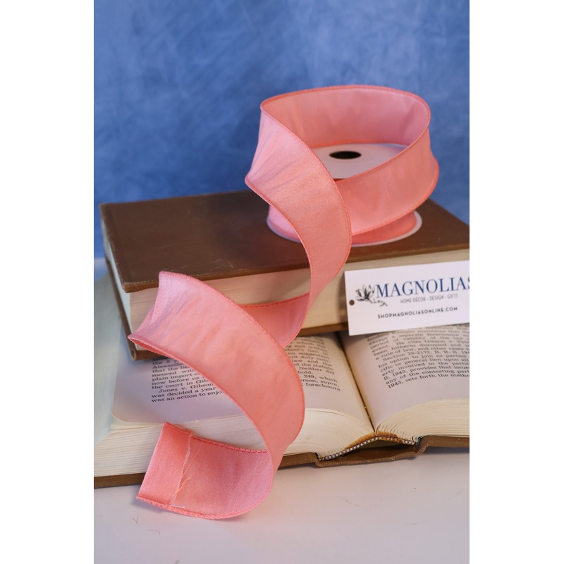 1.5″ Coral Dupioni Ribbon Bolt