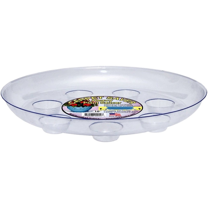 CWP Heavy Gauge Footed Plastic Saucer, Clear, 10-Inch”