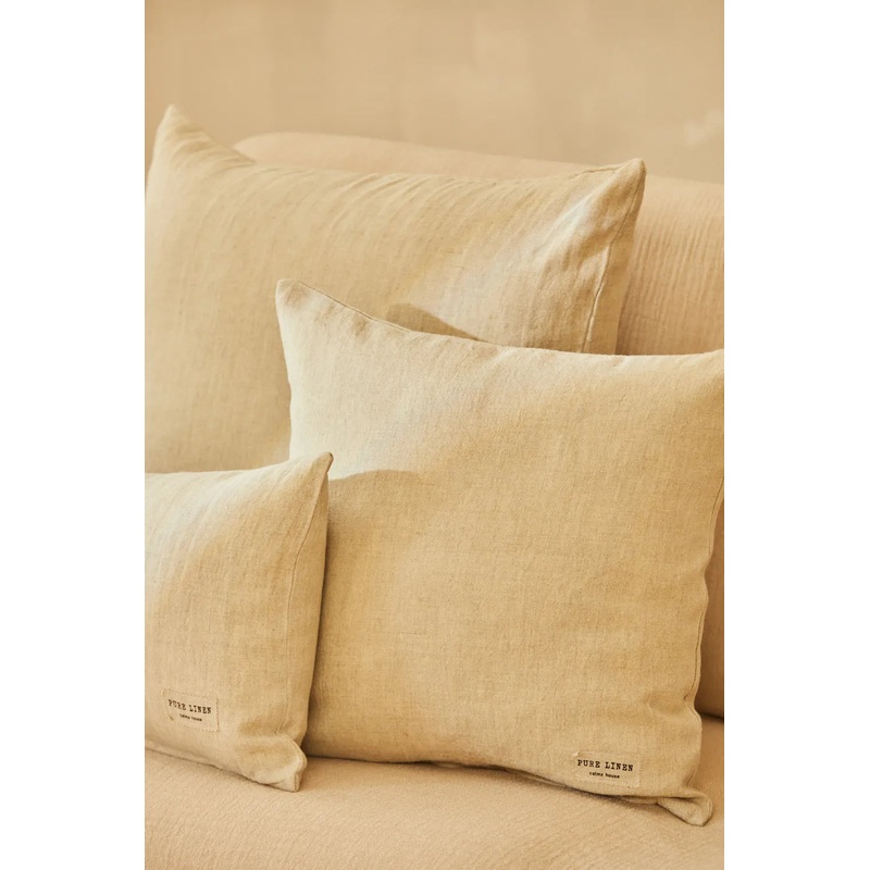 Funda de cojn beige 100% Lino