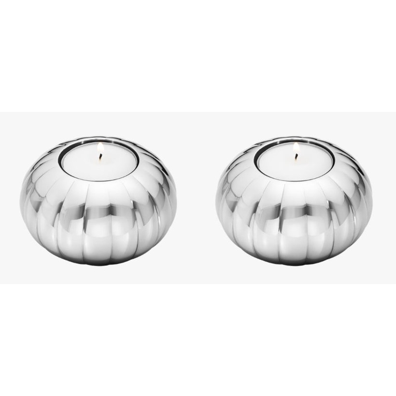 Georg Jensen Bernadotte Tealight Candleholders, Set of 2