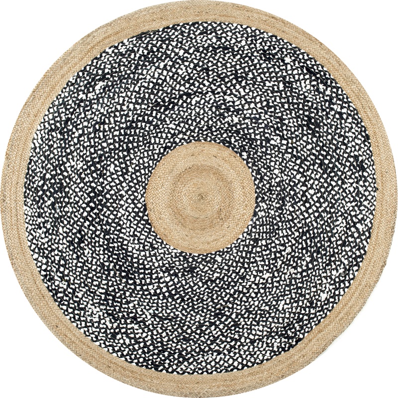 Jute and Cotton Token Rug | Black