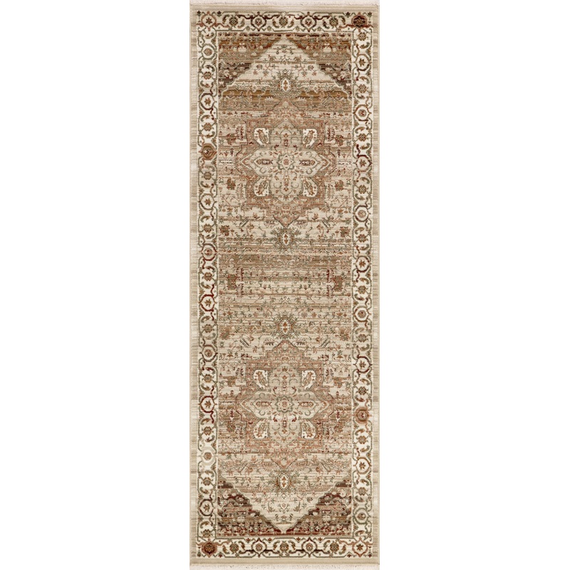 Rosette Medallion Fringed Rug | Brown