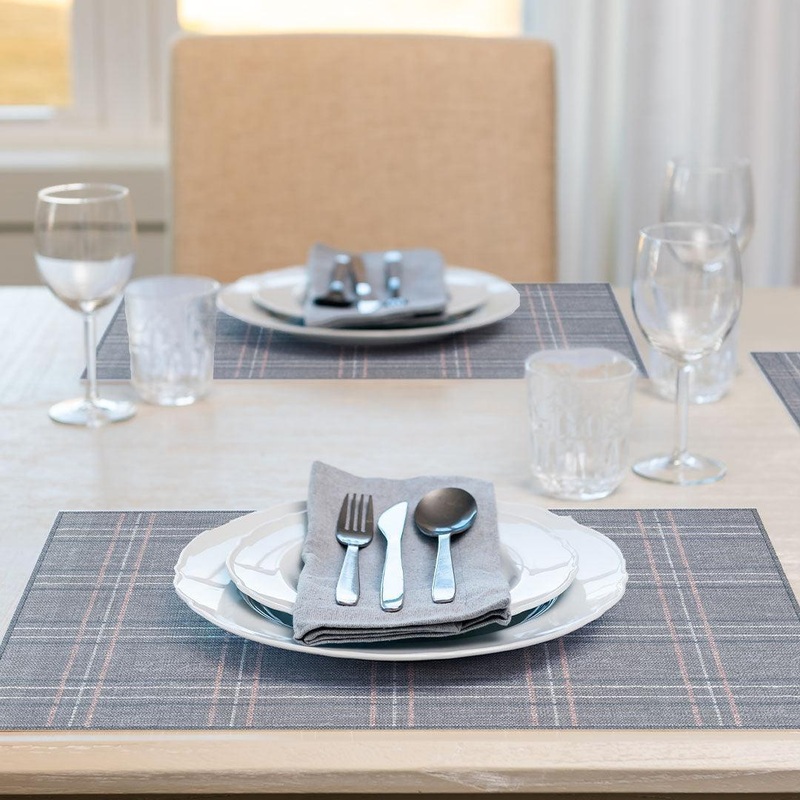 Abby Placemat | Pink & Grey