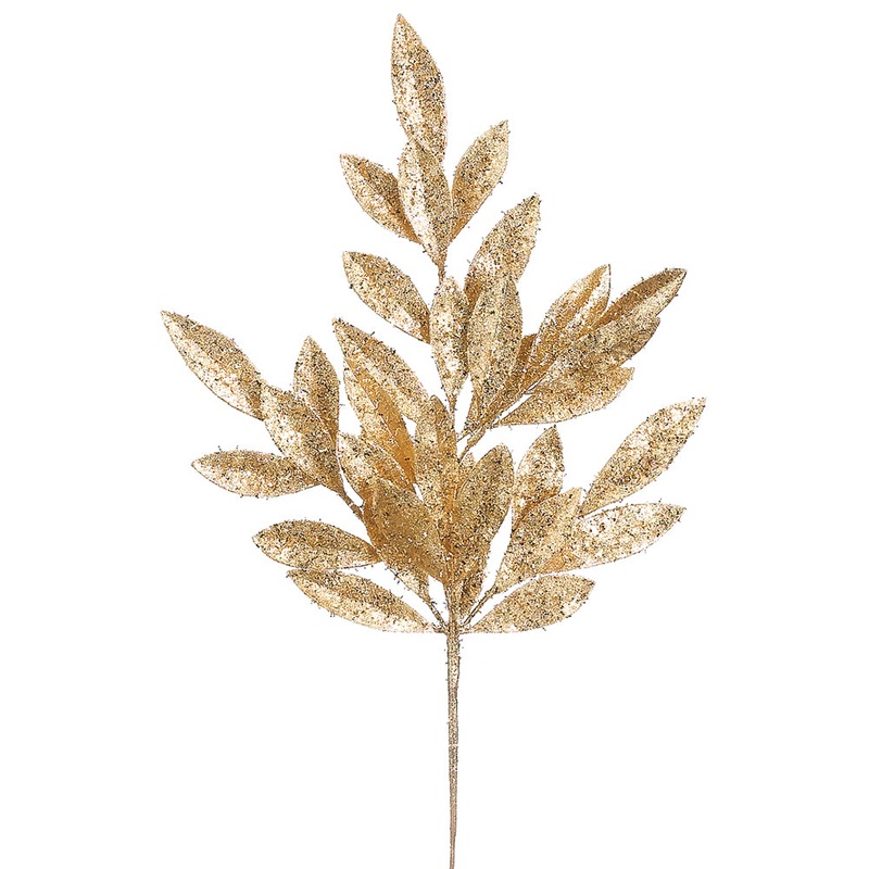 Glittered Bay Leaf Stem