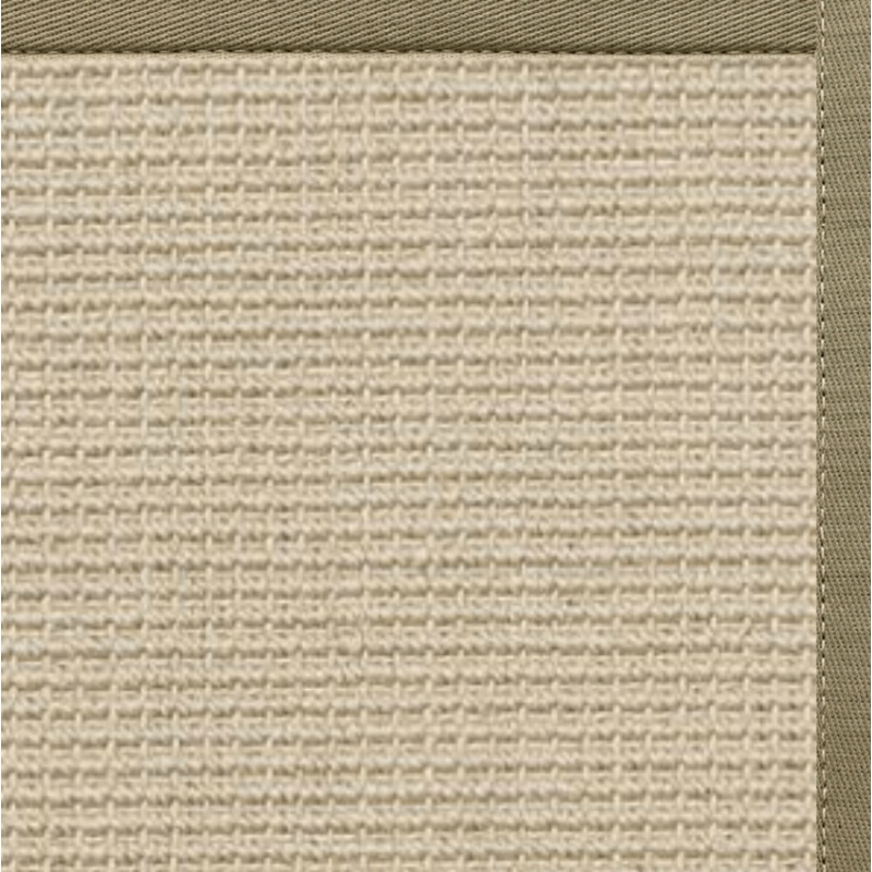 Linen Color Brasilia Sisal Rug with Basil Cotton Border