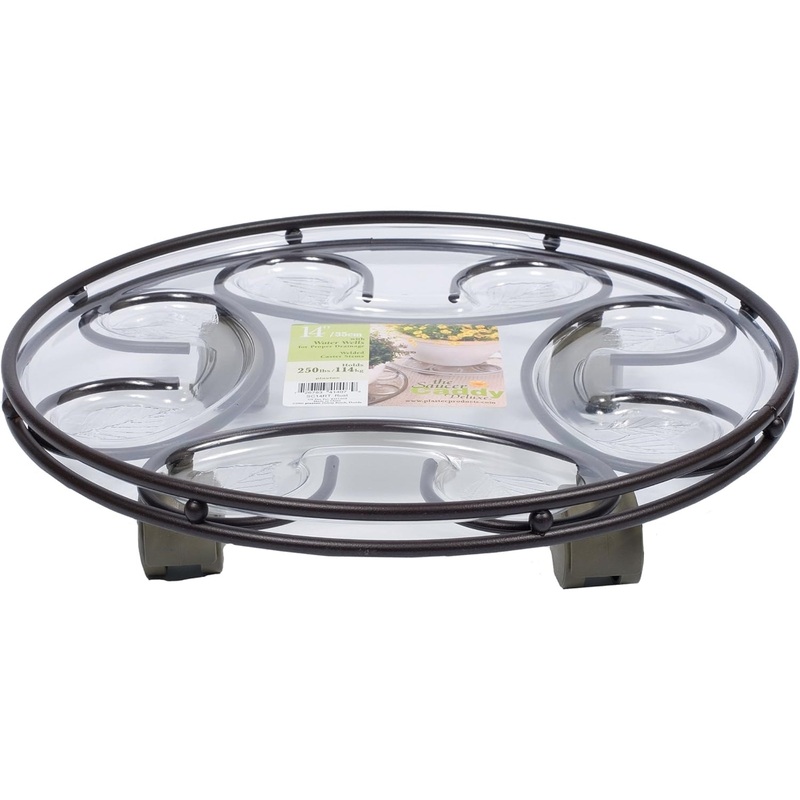 Plastec Deluxe Saucer Caddy with Casters