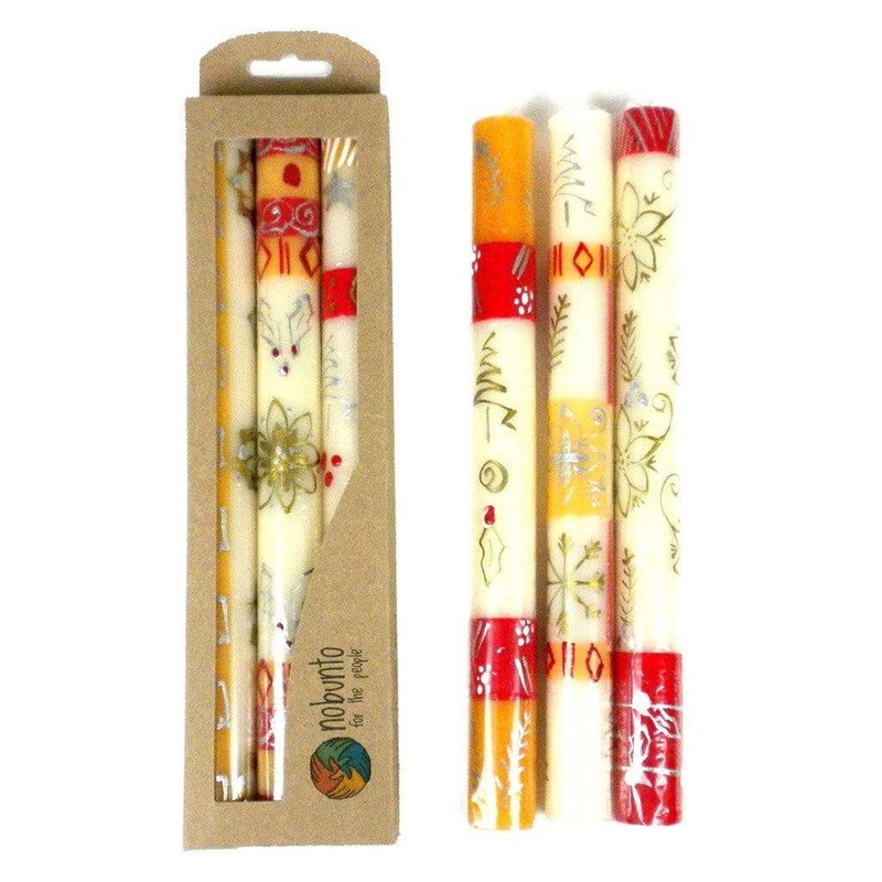 Tall Hand Painted Candles – Three in Box – Kimeta Design – Nobunto