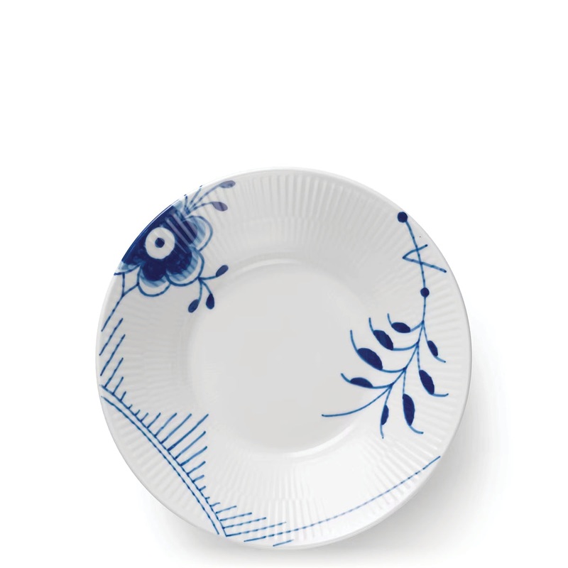 Blue Fluted Mega Deep Plate, 8.27″