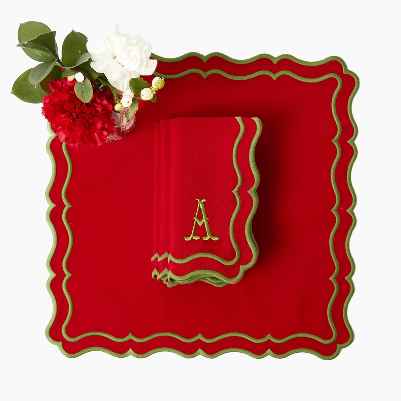 Katherine Red & Green Napkins (Set of 4)