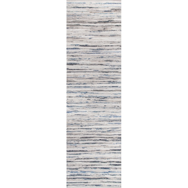 Faded Denim Stripes Rug | Blue