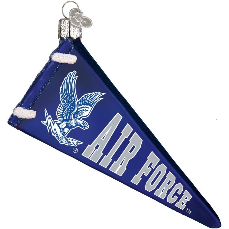 Old World Christmas Blown Glass Ornament for Christmas Tree, NCAA Air Force Falcons Pennant (with OWC Gift Box)