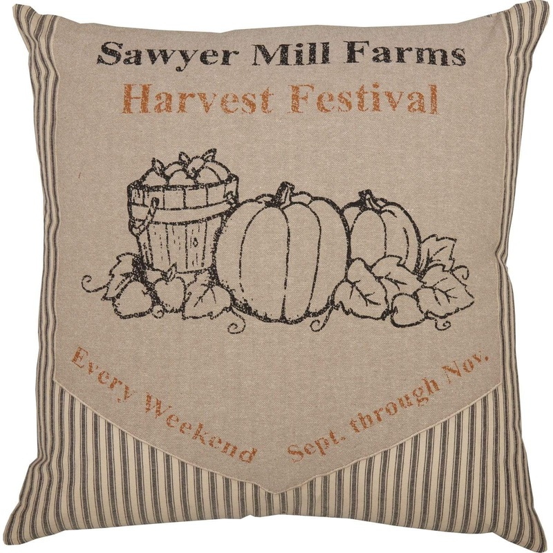 Sawyer Mill Charcoal Harvest Festival Pillow 18×18
