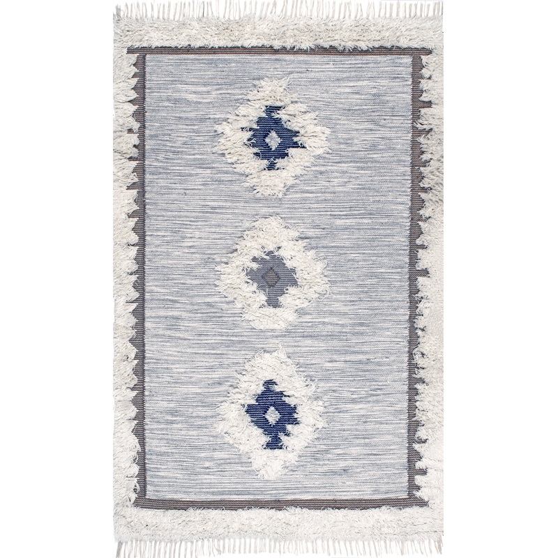 Shaggy Regal Tribal Rug | Blue