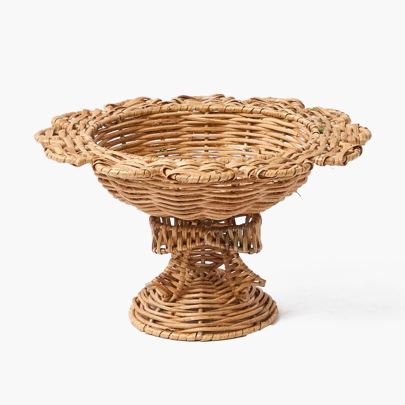 Small Luciana Bow Rattan Scalloped Bowl